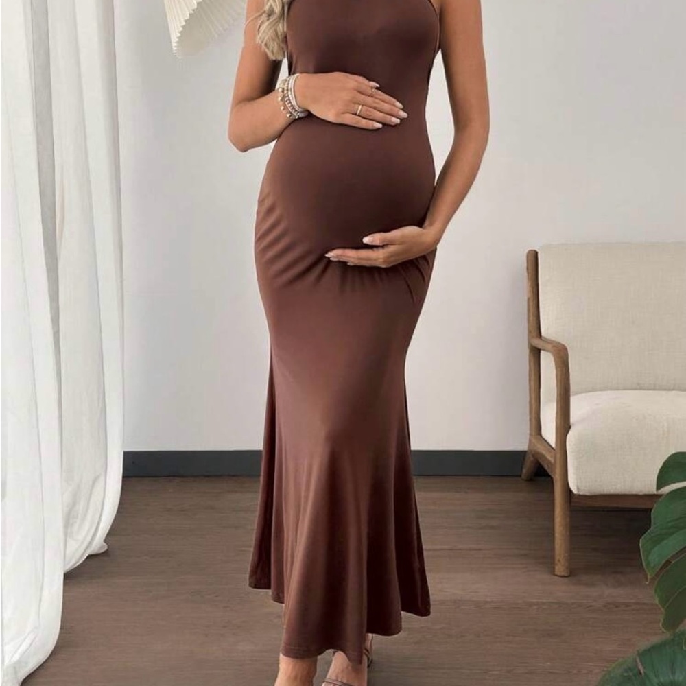 SHEIN Chocolate Brown Maxi Dress - fits a bit big
